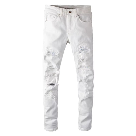 KARL White Pants mit crystal 