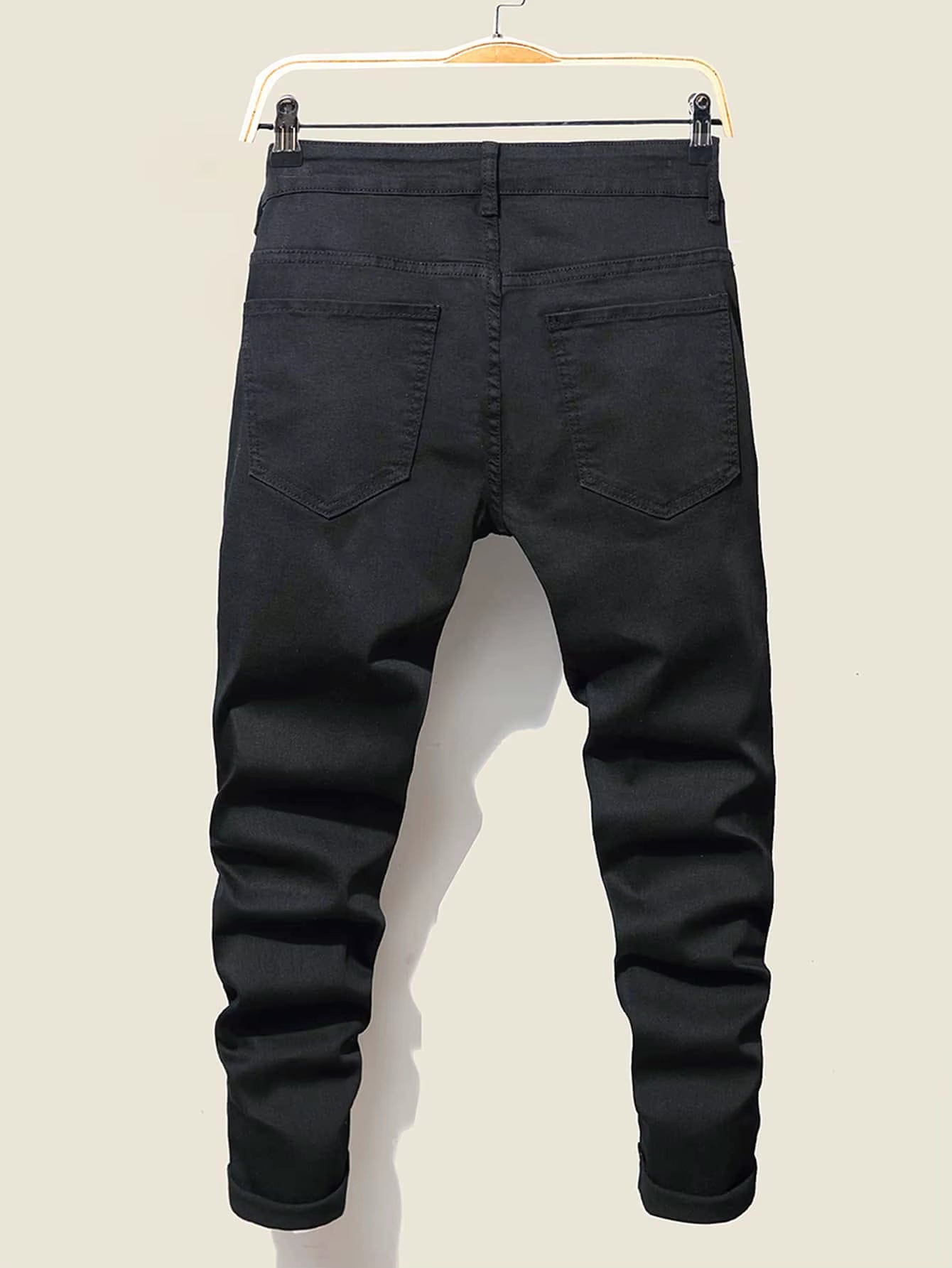 2022 Men'S Jeans Cool Ripped Skinny Trousers Stretch Slim Denim Pants Large Size Hip Hop Black Blue Casual Jogging Jeans for Men