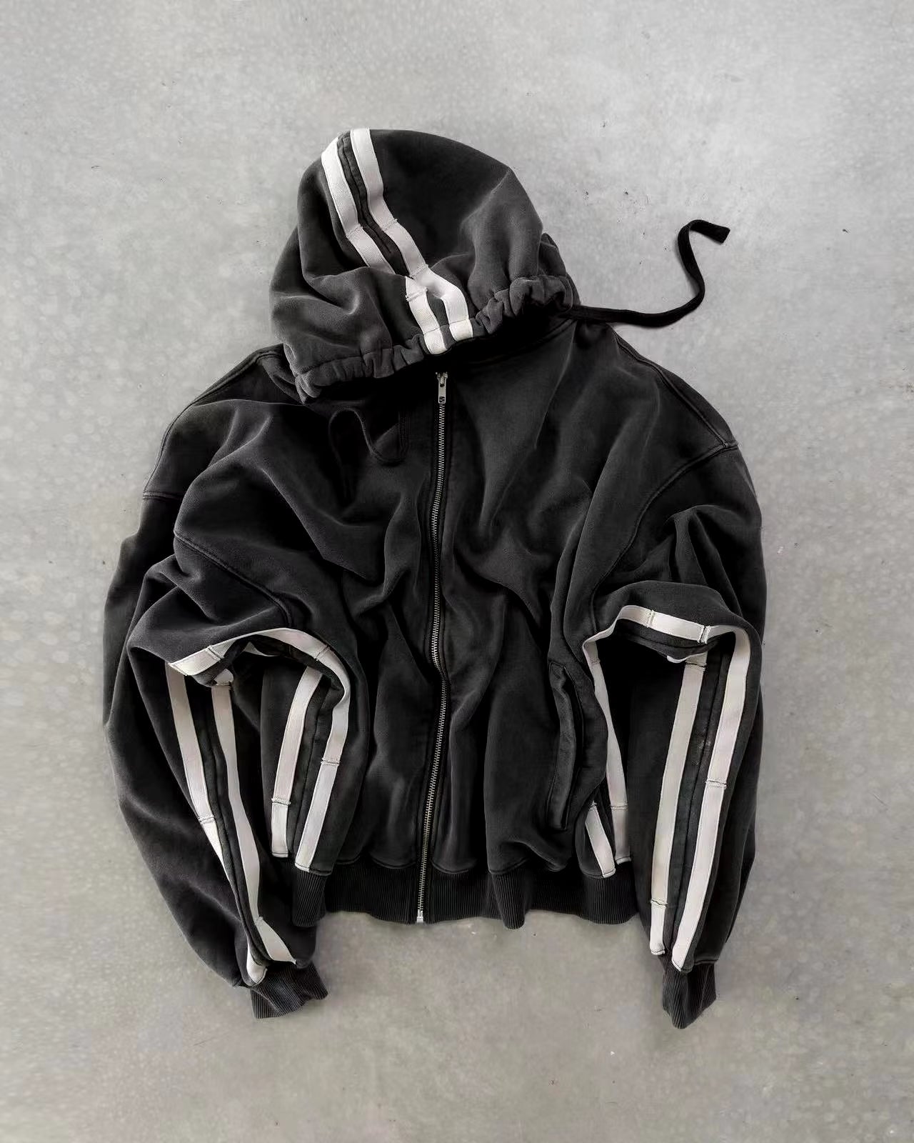 Y2K Zip up Hoodie Men Clothing New Fashion Stripe Graphic High Quality Oversized Hoodie Sweatshirt Punk Hip Hop Tops Streetwear